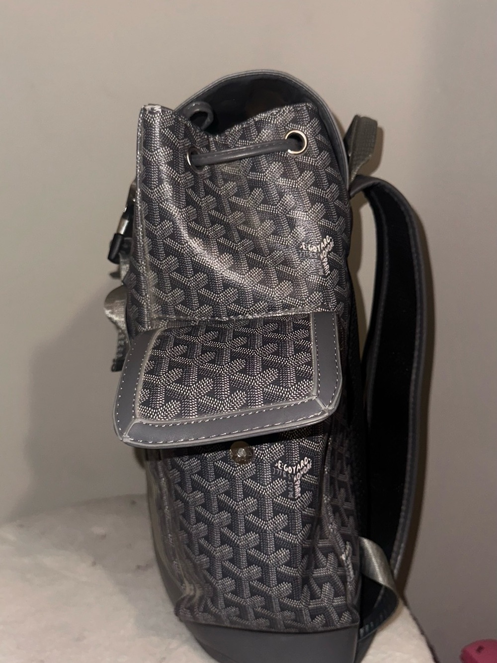 Goyard Gray Patterned Canvas Backpack - Picture 2 of 5